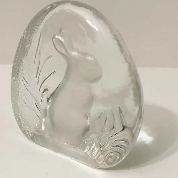 Vintage Crystal Easter Bunny Rabbit Paperweight Yugoslavia by Zajecar - Picture 8 of 15